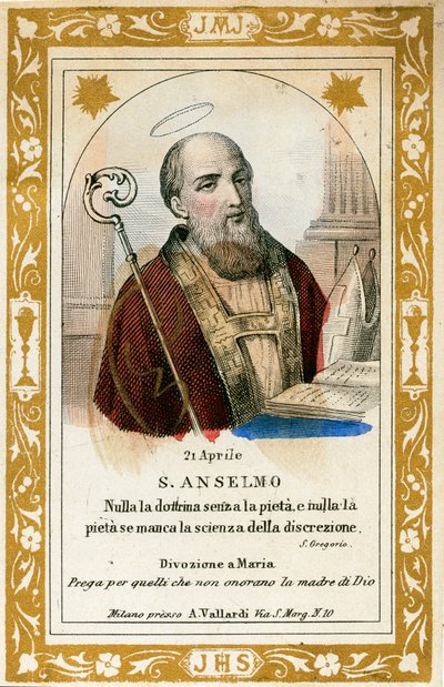 Saint Anselm (rytina od Anonymous Anonymous