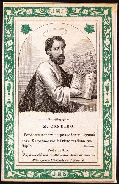 Obrázek Saint Candide zbožný. Pohlednice. počátku 20. století. Soukromá sbírka od Anonymous Anonymous