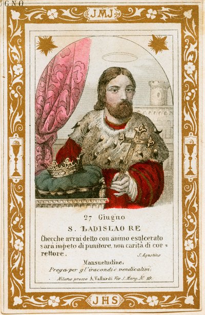 Svatý Ladislav I. Maďarský (rytina od Anonymous Anonymous