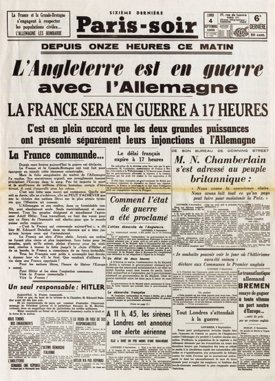 Druhá světová válka (1939-1945) - Druhá světová válka (2. světová válka nebo 2. světová válka): Pařížský večer 4. září od Anonymous Anonymous