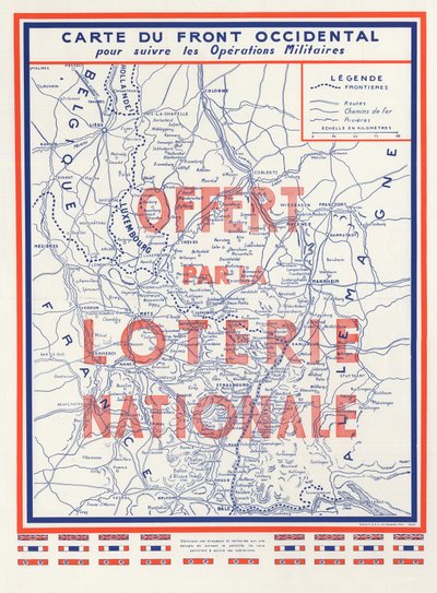 Druhá světová válka (2. 2. 2. IIIe 39-45 1939-1945) - Válka 1939 1945 - Mapa západní fronty, darováno Národní loterií od Anonymous Anonymous