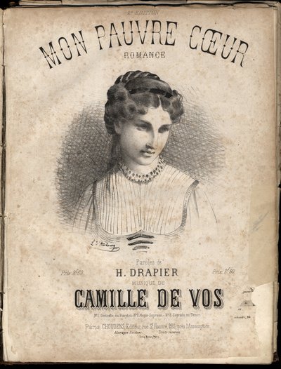 Noty pro text „“ My poor heart „“ od H. Drapiera hudba od Camille de Vos. Soukromá sbírka. od Anonymous Anonymous
