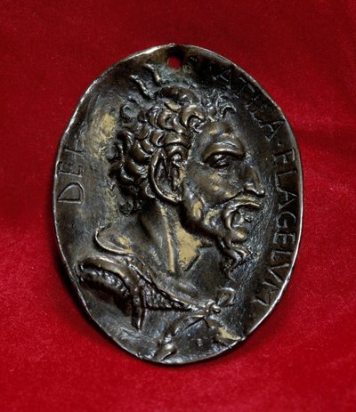 Stříbrná medaile s podobiznou Attily (395-453), krále Hunů, božího květu. Paříž, muzeum Louvre od Anonymous Anonymous