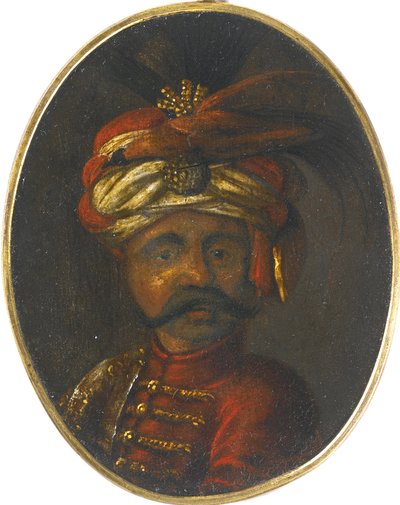 Soliman II - Suleiman II (1642-1691), sultán Osmanské říše - Anonym - Druhá polovina 17. stol. - Kvaš na dřevě - 12x8,4 - Soukromá sbírka od Anonymous Anonymous