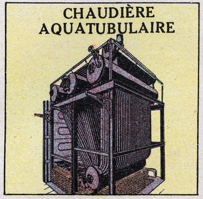 Parní generátory: aquatubulární kotel. Anonymní ilustrace z roku 1925. Soukromá sbírka. od Anonymous Anonymous