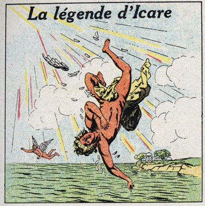 Ikarův pád – Ikarův pád. Anonymní ilustrace z roku 1925. Soukromá sbírka. od Anonymous Anonymous