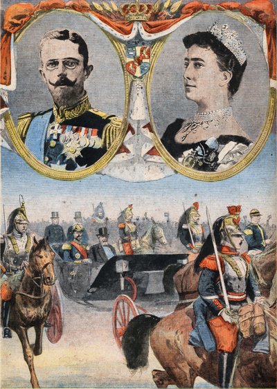Nejžhavější Francie: král Gustav V (1858-1950) a královna semišové Viktorie (Viktoria de Bade od Anonymous Anonymous