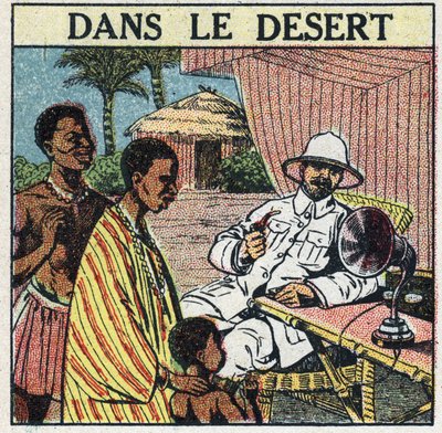 Společnost T.S.F. používané v poušti v Africe. Anonymní ilustrace z roku 1925. Soukromá sbírka. od Anonymous Anonymous