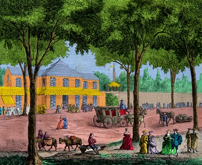 Turecká kavárna na Boulevard du Temple v Paříži v roce 1780, rytina, soukromá sbírka od Anonymous Anonymous