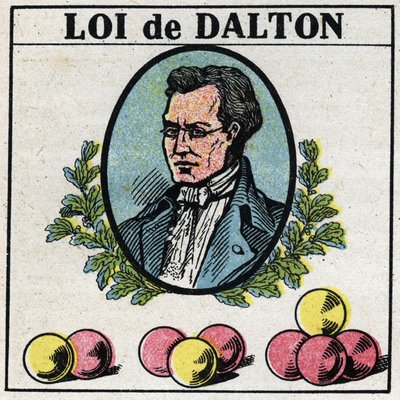 Atomy: Zákon Johna Daltona (1766-1844). Anonymní ilustrace z roku 1925. Soukromá sbírka. od Anonymous Anonymous