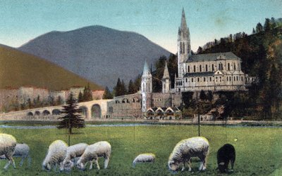 Bazilika v Lurdech – Hautes Pyrenees (65) kolem roku 1900. od Anonymous Anonymous