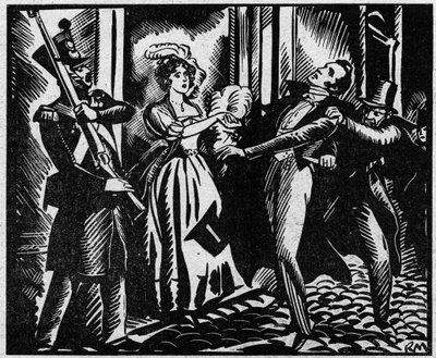 Smrt vévody z Berry (1778-1820) 13. 2. 1820 na Královské hudební akademii““ Synovec krále Ludvíka XVIII. je zavražděn v Opeře republikánem Louvelem, který chce uhasit královskou dynastii. Ilustrace převzaty z „“ Le petit journal illustr od Anonymous Anonymous