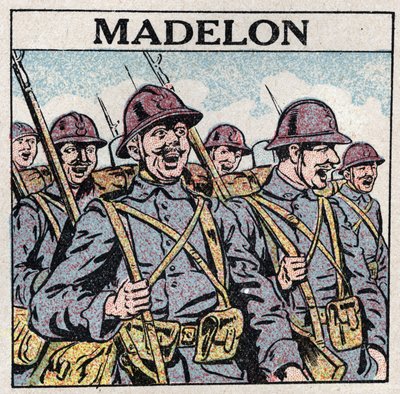 Účinky hudby: Francouzská píseň „La Madelon“ dodává odvahu armádě. Anonymní ilustrace z roku 1925. Soukromá sbírka. od Anonymous Anonymous