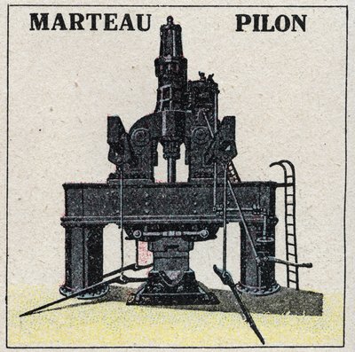 Parní stroj: bubeník s kladivem. Anonymní ilustrace z roku 1925. Soukromá sbírka. od Anonymous Anonymous