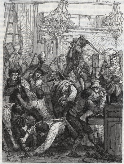 Krádež strážce nábytku (dnešní Hotel de la Marine, Place de la Concorde) - Krádež v týdnu od 11. do 17. září 1792 skupinou pověřenou Paulem Miettem z části Diamonds v hotelu du Garde-Meuble de la Couronne, Paříž, kde t od Anonymous Anonymous
