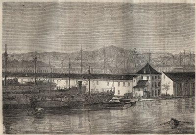 Toulonská věznice v 19. století. Rytina do „Historie trestanců od jejich vzniku až po současnost“ (1877) od Pierra Zacconeho (1817-1895) (Colonia Penale - Trestná kolonie) Soukromá sbírka. od Anonymous Anonymous