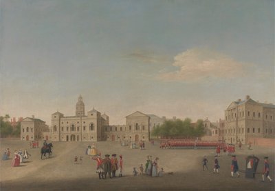Pohled na Horse Guards a Whitehall, cca 1750 (olej na plátně) od Anonymous Anonymous
