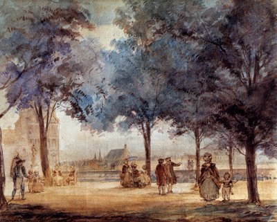Pohled na terasu Tuileries v Paříži v roce 1786. od Anonymous Anonymous