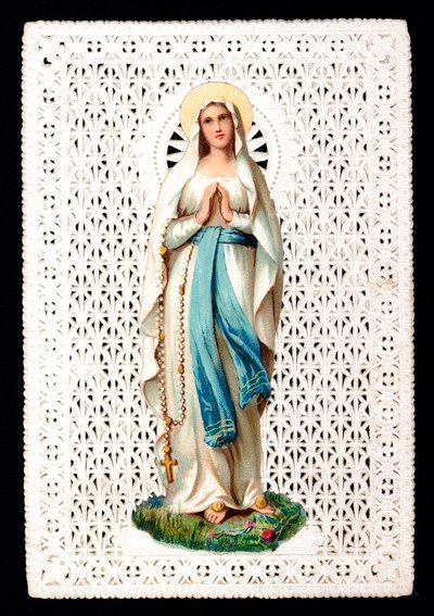 Obraz Panny Marie zbožné. Decoupage chromolitografie. od Anonymous Anonymous