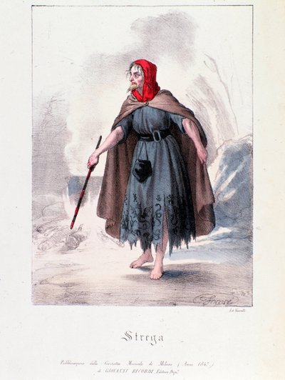 Postava čarodějnice v Macbeth, opera Giuseppe Verdi od Anonymous Anonymous