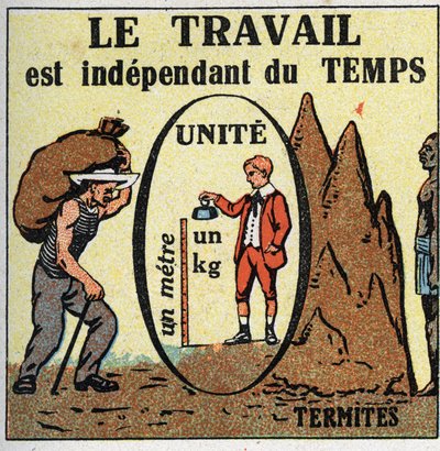 Práce a síla: práce je závislá na čase. Anonymní ilustrace z roku 1925. Soukromá sbírka. od Anonymous Anonymous