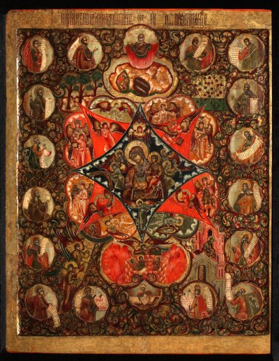 Matka Boží z Hořícího keře, 17. století od Anonymous Russian icon painter