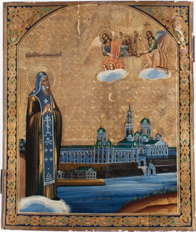 Svatý Nilus od jezera Seliger, 19. století od Anonymous Russian icon painter