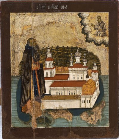 Svatý Nilus od jezera Seliger, 18. století od Anonymous Russian icon painter