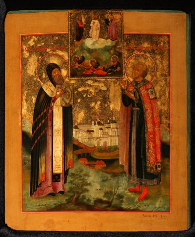 Svatý biskup Arsenius z Tveru a princ Michael z Tveru, 1802 od Anonymous Russian icon painter