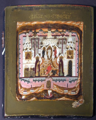 Svatí Zosima a Savvati ze Solovek, počátek 17. století. od Anonymous Russian icon painter