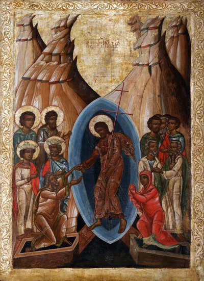 Sestup do pekla, počátek 16. století. od Anonymous Russian icon painter