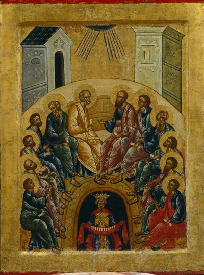 Sestoupení Ducha svatého, 1497 od Anonymous Russian icon painter