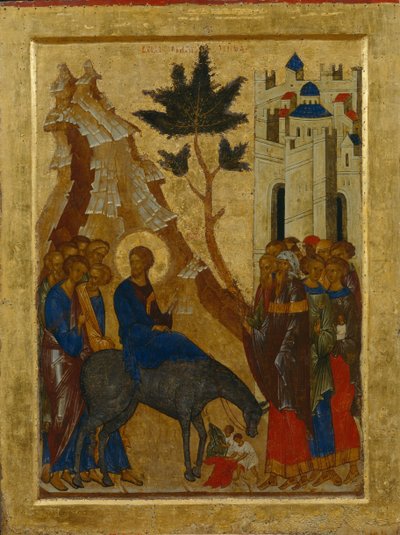 Vjezd Krista do Jeruzaléma, 1497 od Anonymous Russian icon painter