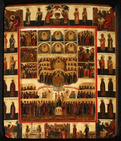Hexameron, počátek 19. století. od Anonymous Russian icon painter