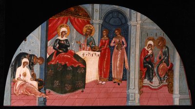 Narození Panny Marie, služebnice z 19. století. od Anonymous Russian icon painter