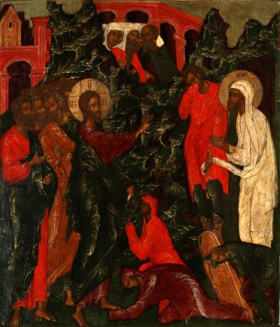 Vzkříšení Lazara, 60. léta 17. století od Anonymous Russian icon painter