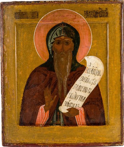 Ctihodný Nikita Stylites z Pereyaslavlu, 17. století od Anonymous Russian icon painter