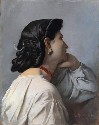""Iphigenie" hlava ženy od Anselm Feuerbach