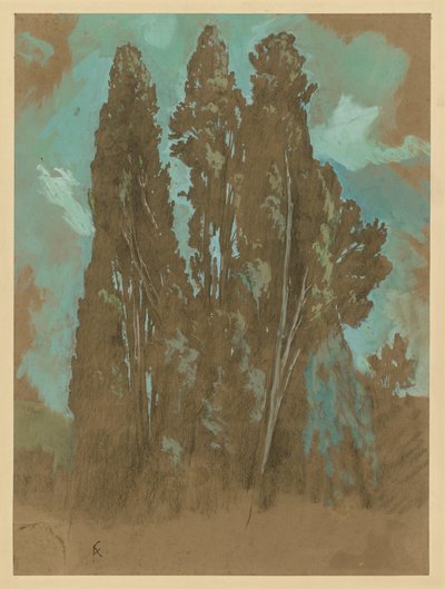 Studie o cypřiších od Anselm Feuerbach