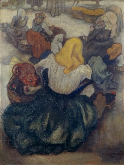 Konec trhu v Sulmoně – Trh s potravinami od Anselmo Bucci