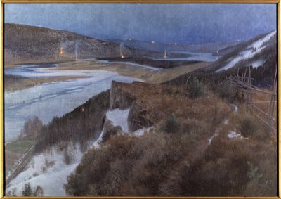 Nuit de Walpurgis a Bergslagen - Valpuržina noc v Bergslagenu, Grangaerde v Dalarně, Schultzberg, Anshelm Leonard (1862-1945). Olej na plátně od Anshelm Schultzberg