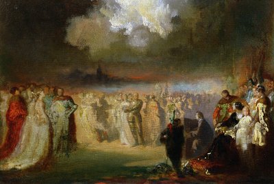 Frederic Chopin (1810-49) na koncertě v hotelu Lambert, Paříž, 1840 od Antar Teofil Kwiatowski