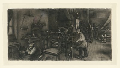 Dílna v továrně na stříbro od Anthon Gerhard Alexander van Rappard