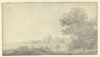 Pohled na Huis ter Nieuburch, Rijswijk, při pohledu z východu od Anthonie Jansz. van der Croos