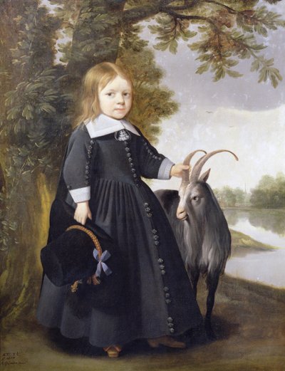 Dítě a koza, 1655 od Anthonie Palamedesz