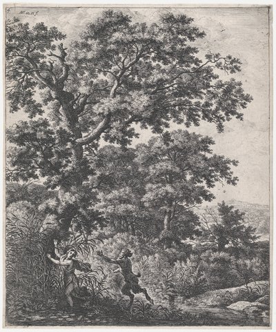 Krajina s Pan a Syrinx, 17. století. od Anthonie Waterloo