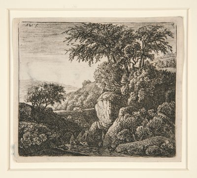 Malý vodopád, ze souboru 4 leptů, B. 3-6 od Anthonie Waterloo