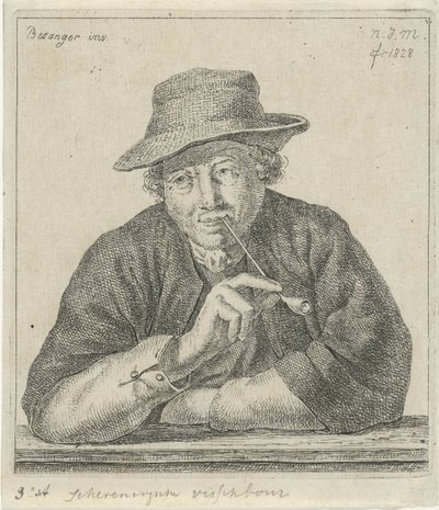 kouřící muž Chovatel ryb Schevingsche (název na objektu) od Anthonie Willem Hendrik Nolthenius de Man