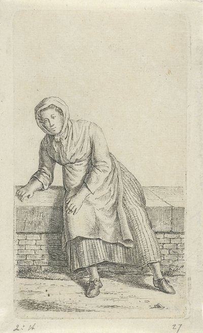 Žena sedí na zdi 12 studijních figurek (název série) od Anthonie Willem Hendrik Nolthenius de Man