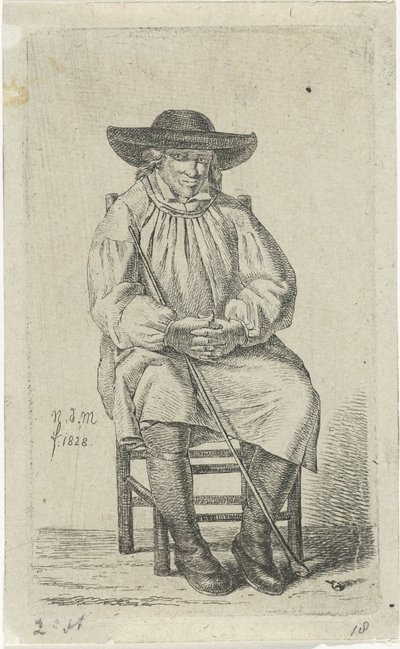 Sedící muž s holí 12 studijních figurek (název série) od Anthonie Willem Hendrik Nolthenius de Man